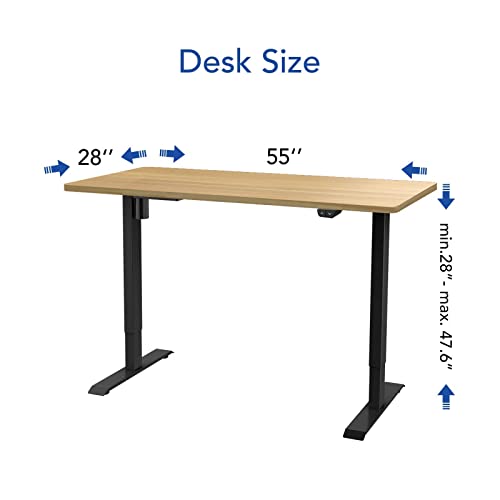 Flexispot Standing Desk Height Adjustable Desk Electric Sit Stand Desk Home Office Table (55X28 Black+Maple 2 Packages) #TOP2