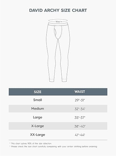 DAVID ARCHY Thermal Underwear for Men Sets or Long Johns with Extra Warm for Cold Weather