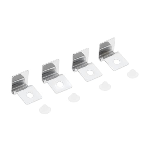 Image of 4 Pcs Aquarium Lid Clips, 5mm Aquarium Cover Support Clamps, Aquarium Cover Holder Lid, Stainless Steel Aquarium Tank Cover Clamps Set, Silver Tone