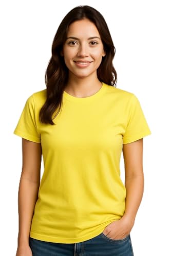 Image of Women's Solid Round Neck Half Sleeves Polyester T-Shirts, Moisture Wicking t-Shirt (Pack of 1)