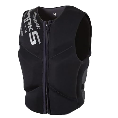 Zruyeui Swimming Vest | Lightweight & Quick Drying | Adjustable Buckle & Zipper | Kayaking, Swimming Training, Boating - Water SportsBlack,M