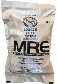 Genuine Military MRE Meal with Inspection Date September 2017 or Newer (Beef Stew)