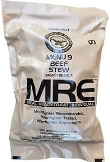 Genuine Military MRE Meal with Inspection Date September 2017 or Newer (Beef Stew)