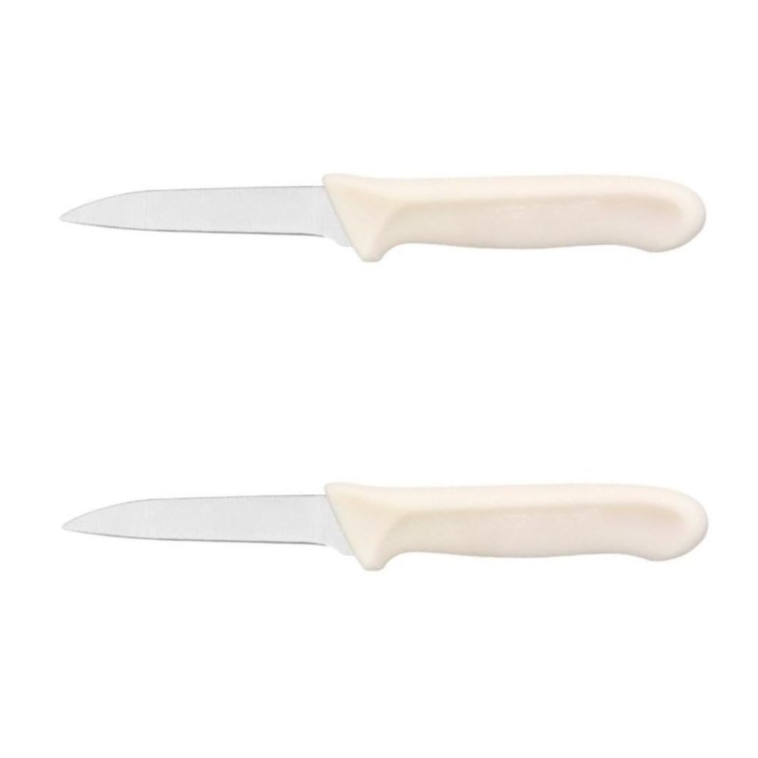 TrueCraftware- 3-1/4” Blade Paring Knife German Steel White Color Handle Set of 2- Small Fruit Knifes Razor Sharp Pairing Knives Kitchen Knives for Fruits Vegetables Home Kitchen Restaurants