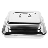 KICHOUSE 2 Stück Edelstahl Desinfektionsbox mit Deckel Rechteckige Medizinische Aufbewahrungskiste Hitzebeständig Stapelbar für Chirurgische Instrumente und Akupunktur