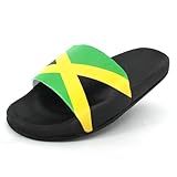 Jamaican Rasta Reggae RGY Caribbean Slippers Sandals for Women and Men Sandals Open Toe Soft Cushioned Non-Slip for Indoor & Outdoor（LTX001-40）