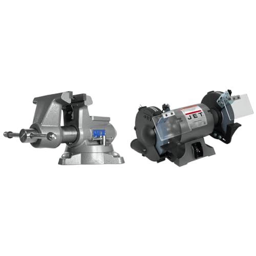 Image of Wilton 5-1/2" Mechanics Pro Bench Vise & JET 8" Bench Grinder, 3450 RPM, 1/2 HP, 115V