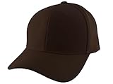 Blank Fitted Curved Cap Hat, 7 5/8, Brown