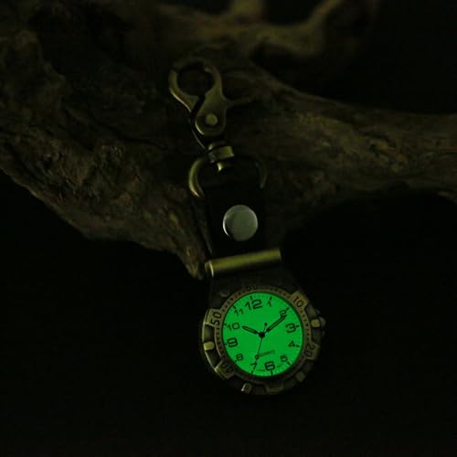 Reloj analógico de cuarzo con broche de pinza resistente y esfera luminosa unisex 3