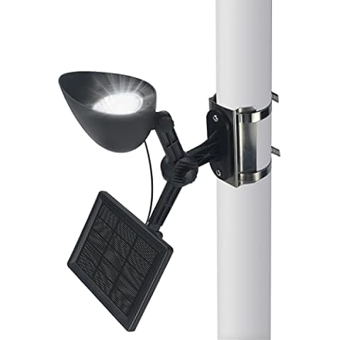 RAYSLIT Flag Pole Light Solar Powered - Solar Flag Pole Light Adjustable Metal Clamps Fits 2-3.5" Diameter Flagpole Solar Light Outdoor Dusk to Dawn Brightest Waterproof LED 100% Coverage Flag Lights Cover
