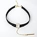 Neue gotische breite Krempe koreanische Samt kurze Halskette Metallanhänger Schlüsselbeinkette Halskette weiblich einfach und vielseitig Neckband-02 Halsband, 30 cm
