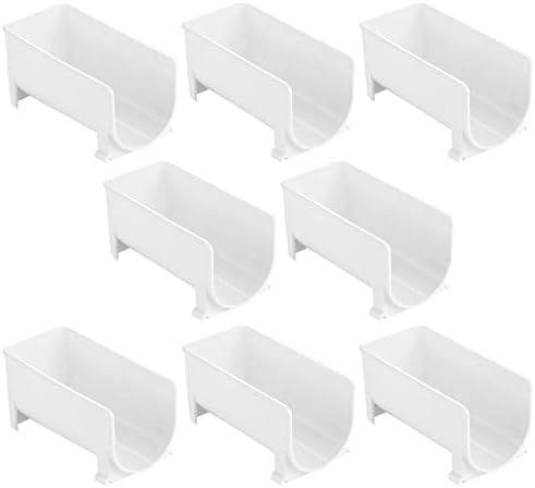 mDesign Set of 8 Kitchen Wine Rack  Stackable Bottle Rack for Wine, Water and Other Drinks  Pantry, Cupboard and Fridge Storage Rack  White
