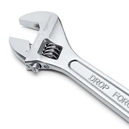 Amazon Basics 4-Piece Chrome-Plated Adjustable Wrench With Inch/Metric Scale, Includes: 6-Inch (152Mm), 8-Inch (203Mm), 10-Inch (254Mm), 12-Inch (305Mm) #TOP2