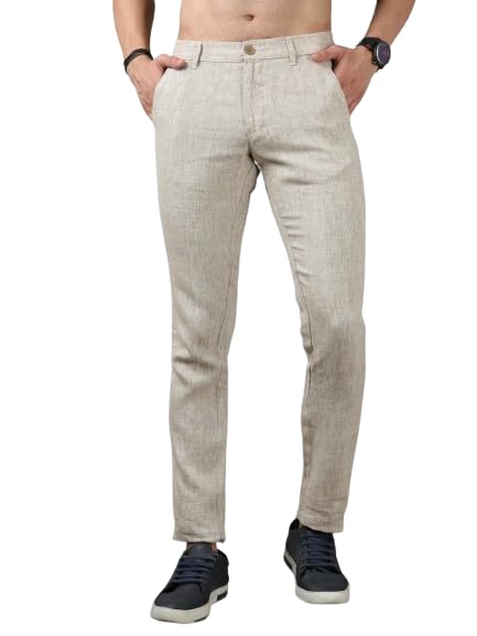 cool colors Men's Narrow Fit | Linen Pants |Trousers for Office for Men | Navy Colors | OL3015-picture-29
