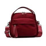 Tote Bag Women Lightweight Crossbody Shoulder Handbag Casual Fashion Purse for Daily Work Travel Shopping Versatile Style (Red)