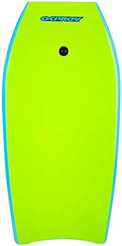 Osprey 40 Inch Body Board with Leash, HDPE Slick and Crescent Tail, XPE Boogie Board for Adults Children Kids, Multiple Colours,Blue