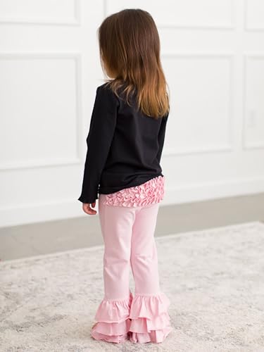 Image of RuffleButts Baby /Toddler Girls Stretchy Flare Pants w /Ruffles