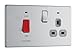 Produktbild British General fbs70g FBS70G-01 BG Electrical, 250 V, gebürsteter Stahl, LED Double Pole Cooker Control Unit with Single Socket