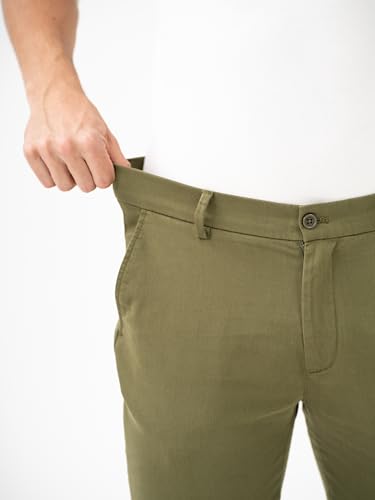 Image of The Pant Project Luxury Cotton Chinos Pants for Men | Stylish Slim Fit Men's Wear Trousers for Office or Party | Mens Fashion Dress Trouser with 2 Way Stretch