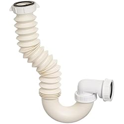 Sifon Fregadero Cocina Wirquin 30720029 Sifón de fregadero con conexión de desagüe extensible, blanco