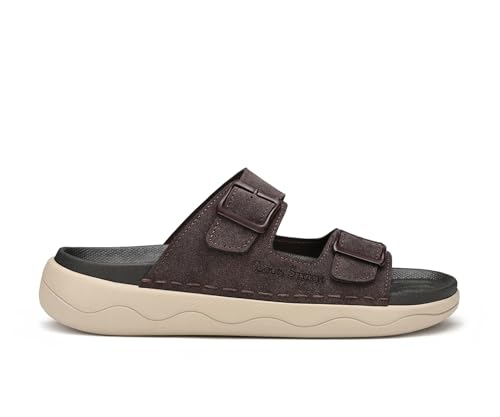 Image of LOUIS STITCH Men's Lightweight Open Toe Double Strap Sandals | Casual Lightweight Open Footwear Sliders | Slip-On Sandals | Stylish & Comfortable Sandals | LSOF-23