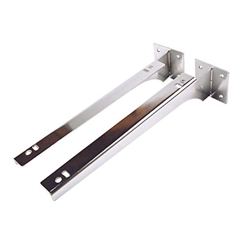 GMF Escuadras para Estanterias 350mm, Soportes para Estantes Flotantes Plata, 2 Piezas Soporte De Estanteria, Hierro, con Tornillos, 4 Tamaños, Enchapado Cromo