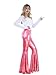 Nawgut Womens Sequin Flare Pant Sparkly High Waisted Leg Bell Bottom Glitter Trousers Night Out Clubwear-Large
