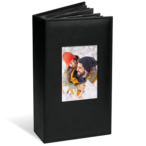 Vienrose Photo Album 4x6 300 Photos Leather Cover Extra Large Capacity Picture Book with Pockets for Wedding Family Anniversary Baby