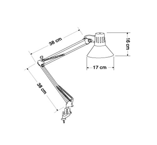 ALCO-Albert 9037-28 - Arbeitsplatzleuchte, ca. 38 cm, silber – Bild 3