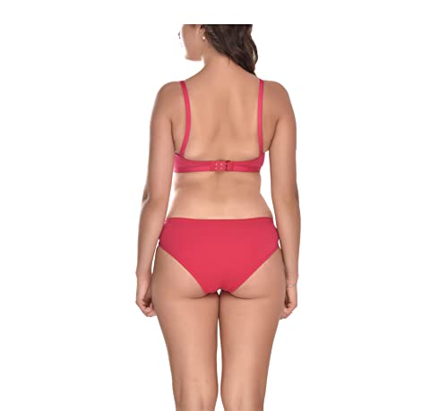 Image of Elina Women's Full Coverage Non Padded with Detachable Strap Cotton Hosiery Bra and Panty Set (Lovia Set)