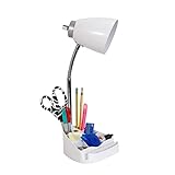 Best Organizer Lamp With Outlets - Simple Designs LD1056-WHT Gooseneck Organizer Desk Lamp Review 