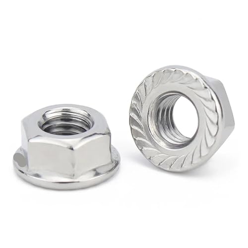 Écrou de blocage à bride en acier inoxydable 304 argenté pour fixation premium