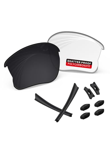 Image of PRO+ Polycarbonate Replacement Lenses & Rubber Kits /Nose Pads for Oakley Flak Series Sunglasses