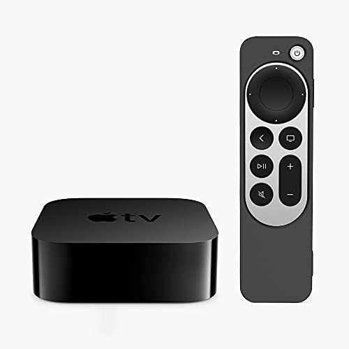 Bright Carcasa de silicona para Apple TV 4K Siri Remote (2021 2ª generación), cubierta protectora para Apple TV 4K Siri Remote (2021 2ª generación) (negro)