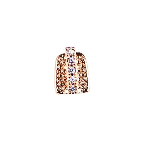 Cz Gap Grillz 14K Rose Gold Plated Cubic Zirconia Bling Tooth Top Or Bottom Teeth Single Cap Hip Hop Grills #TOP30