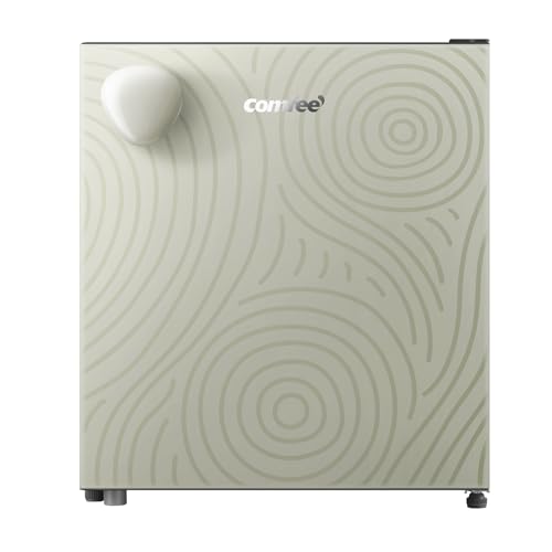 COMFEE' RCD48GF2EUY(E) Refrigerador Mini 43L Compact, Una Puerta, Diseño Retro, Compartimiento Enfriador, Termostato Ajustable, Bajo Ruido, Ideal para Casa y Oficina, Verde