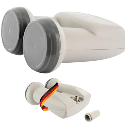 SCHWAIGER 5071 Monoblock Single LNB 1-Participant numérique Accessoires pour Parabole Protection Contre Les intempéries Raccords dorés Gris Clair Astra...