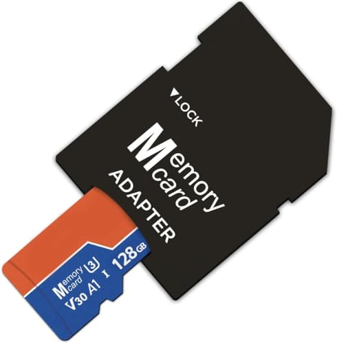 128GB Micro SDXC�������[�J�[�h �A�_�v�^�[�t�� V30 U3 A1 �N���X10 ���� 4K �r�f�I�X�g���[�W�J�[�h �g�ѓd�b�A�^�u���b�g�A�A�N�V�����J�����A�h���[���A�_�b�V���J���A�m�[�g�p�\�R���f�o�C�X�p