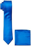 Stacy Adams Men's Satin Solid Tie Set, Royal, One Size