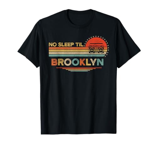 No Sleep Til Brooklyn Shirt Old School Portable Stereo Retro T-Shirt