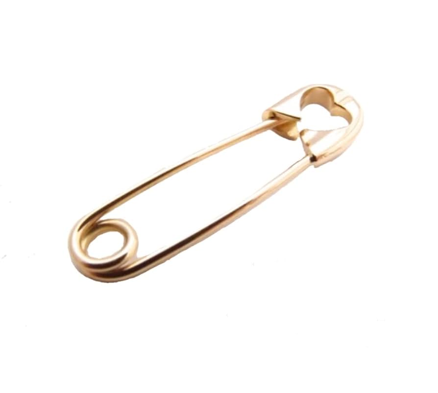 Amazon.co.jp: K18安全ピン シングルピアス ハートホール