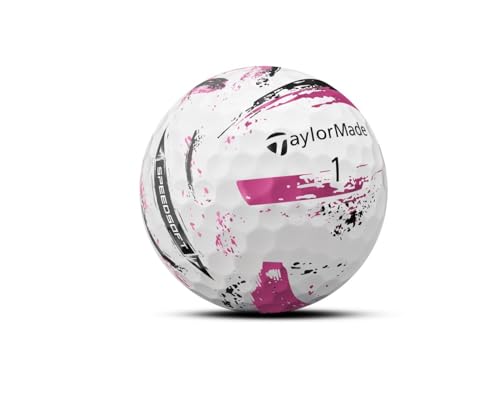 TaylorMade Golf SPEEDSOFT Ink Golf Balls Pink ONE Dozen