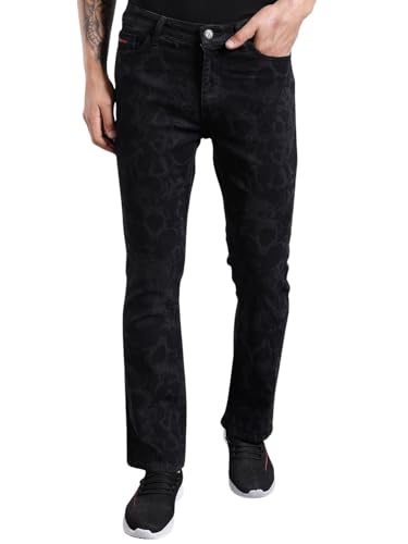 Image of The Indian Garage Co Men Bootcut Solid Mid-Rise Stretchable Jeans
