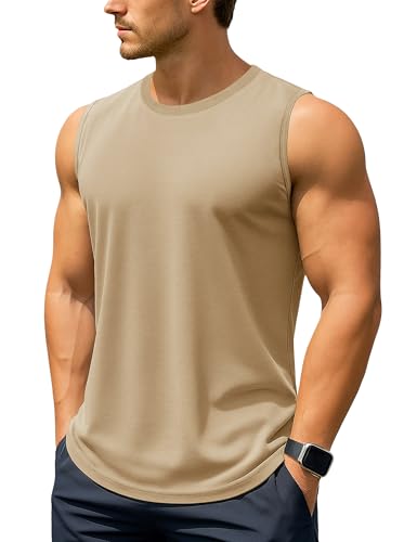 Image of TACVASEN Gym Vests for Men UPF 50+ Cotton Running Tank Top Cooling Vest