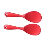 topbathy 2 pz cucchiaio per riso in silicone pala di riso pala per il riso domestica utensili silicone cucina cucchiaio in silicone ergonomico cucchiai da minestra comoda pagaia per il riso