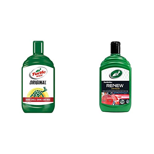 Turtle Wax Liquide de Cire de Voiture Hard Shell Shine 500ml et Rénovateur Polonais 500ml