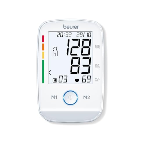 Beurer BM45 - Tensiómetro de brazo, indicador OMS, memoria 2 x 60 mediciones, color blanco - imagen 6