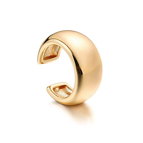 Dainty Women Gold Ear Cuff Chunky Wrap Open Hoop Simple Non Pierced Cartilage Clips Earring Minimalist Hypoallergenic Jewelry Gift for Her