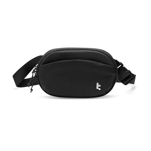tomtoc Belt Bag with RFID Blocking, 1.5L Cross Body Fanny Pack for Women Men, Sling Waist Bags with Adjustable Strap for Travel Walk, Black, 8.27 x 5.51 x 1.97 inches (1.5L)