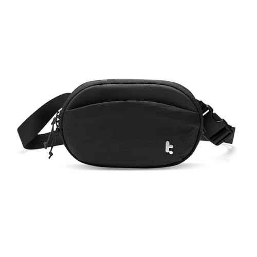 Image of tomtoc Belt Bag with RFID Blocking, Cross Body Fanny Pack for Women Men, Sling Waist Bags with Adjustable Strap for Travel Walk, Black, 8.27 x 5.51 x 1.97 inches (1.5L)